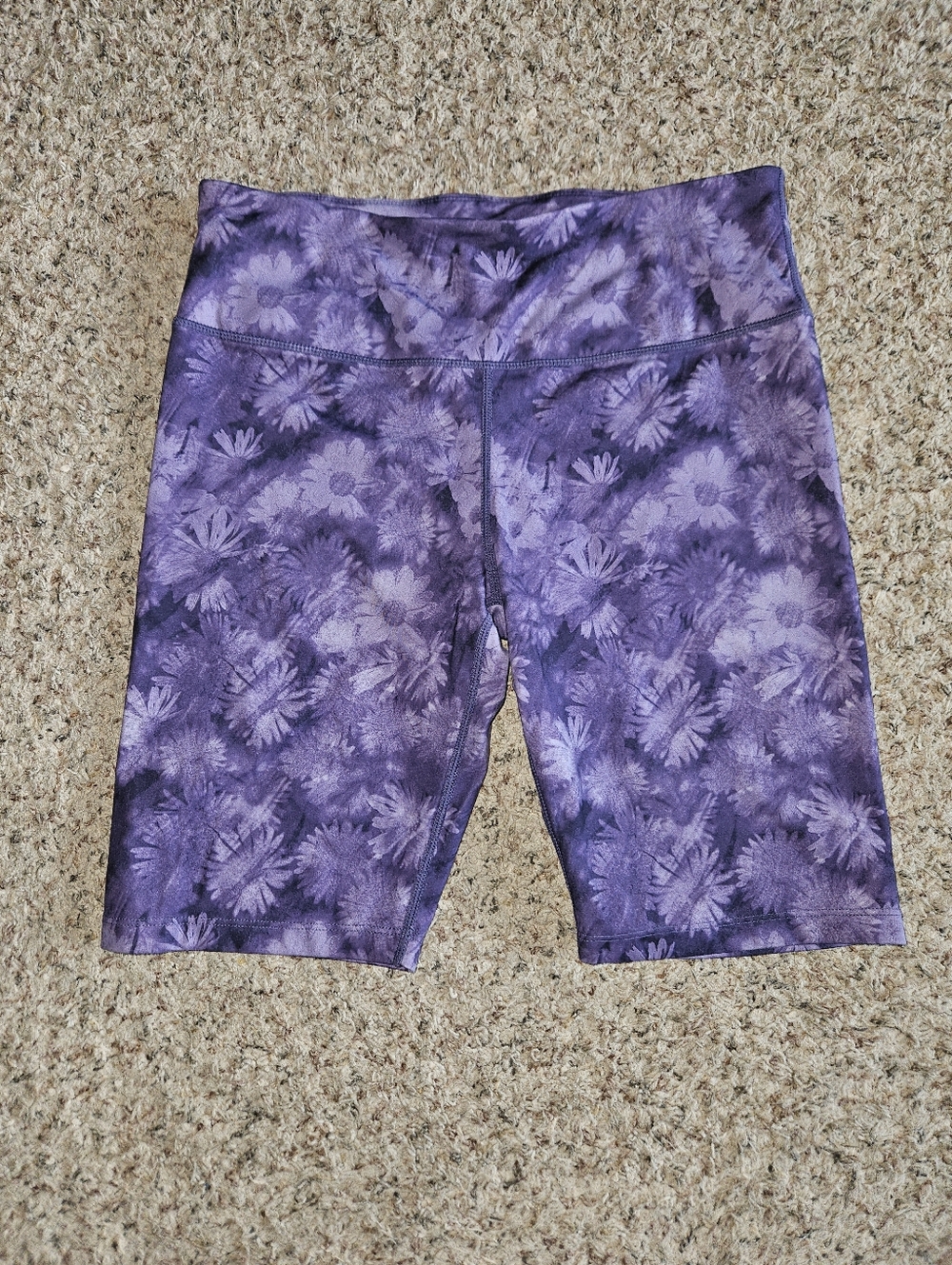 Mondetta Girls Purple Floral Compression Bike Shorts | 14/16